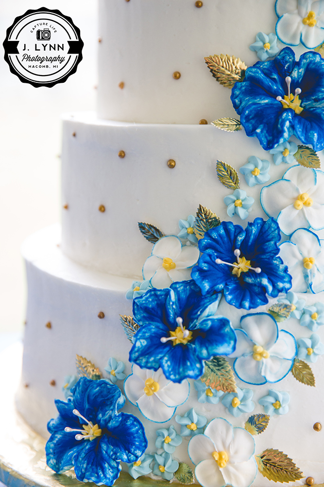 close up of wedding cake